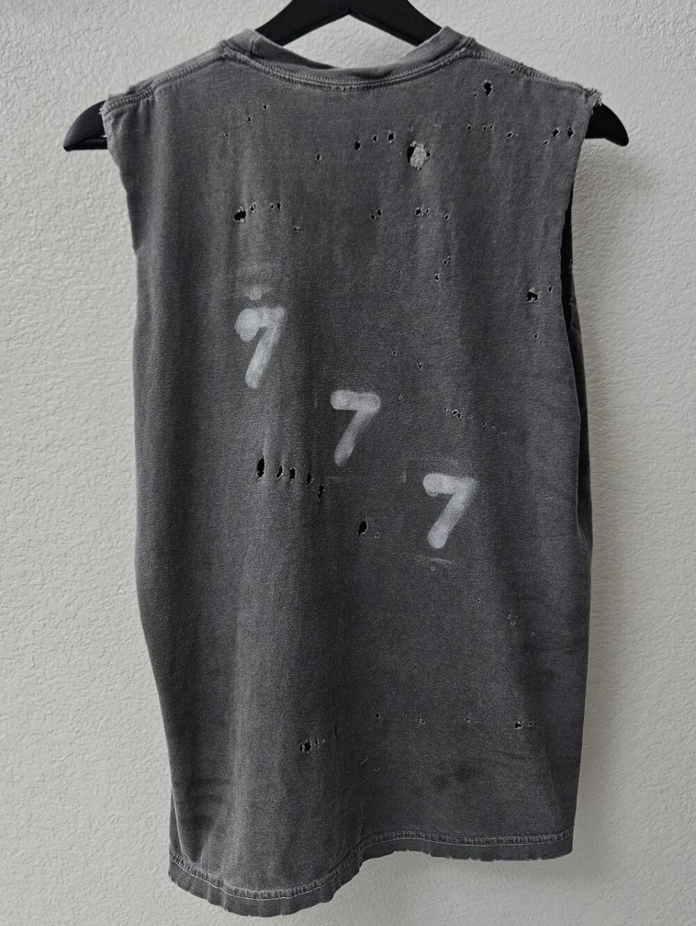 Distressed Lucky 777 Muscle Tshirt